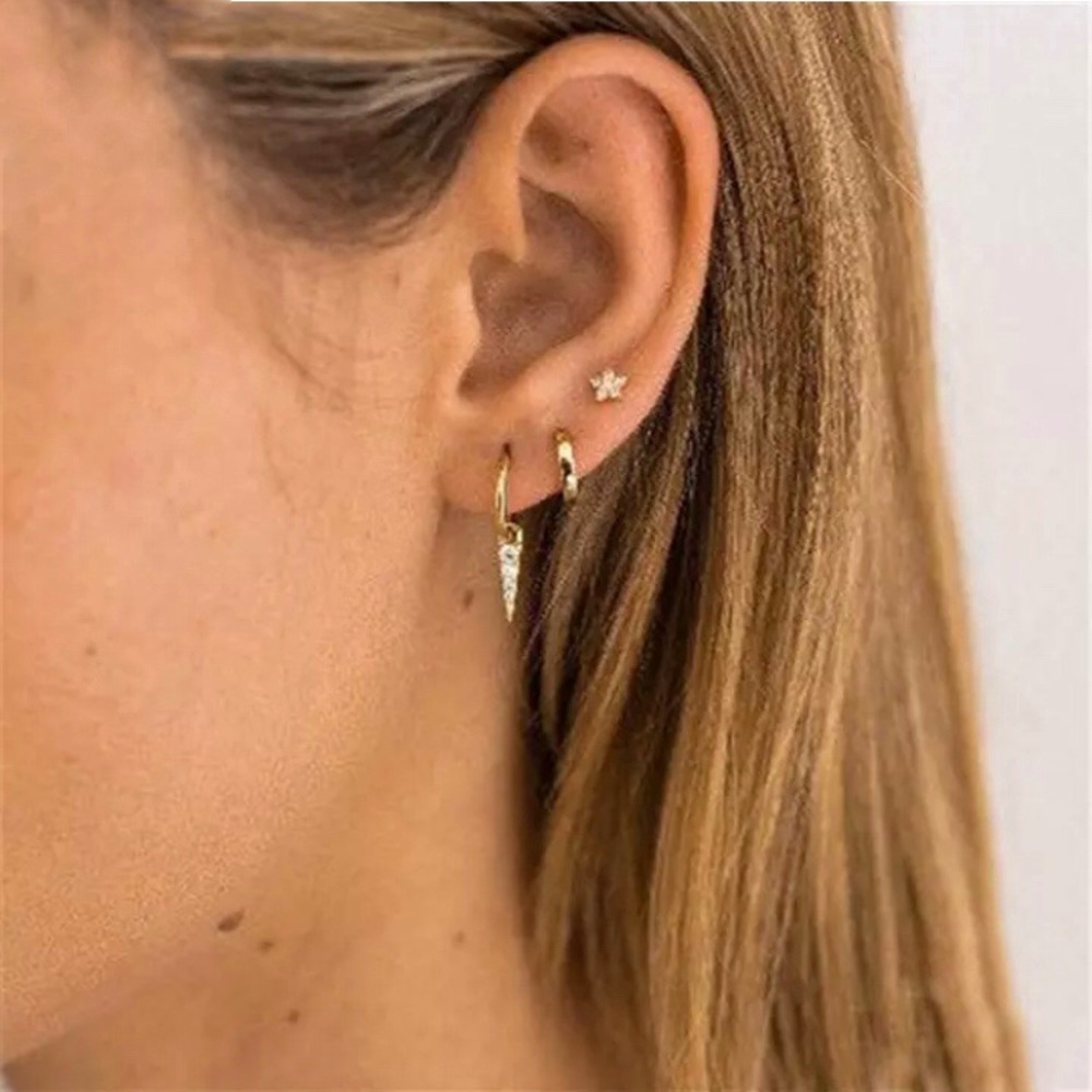 Dainty Gold Punk Spike Huggies